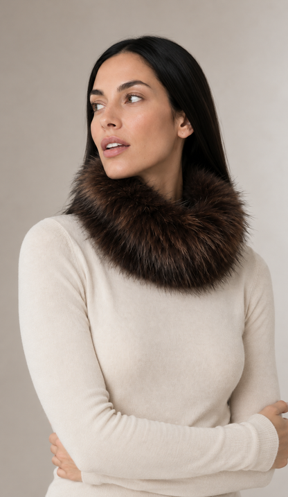 Cuello elástico marrón