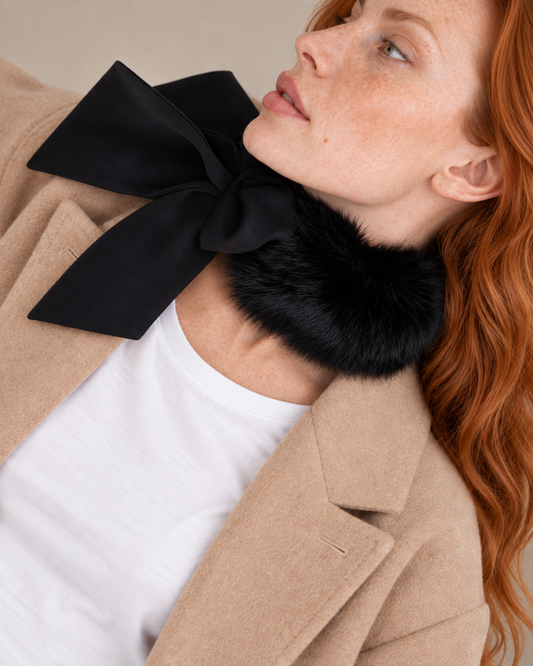Black choker with matching bow