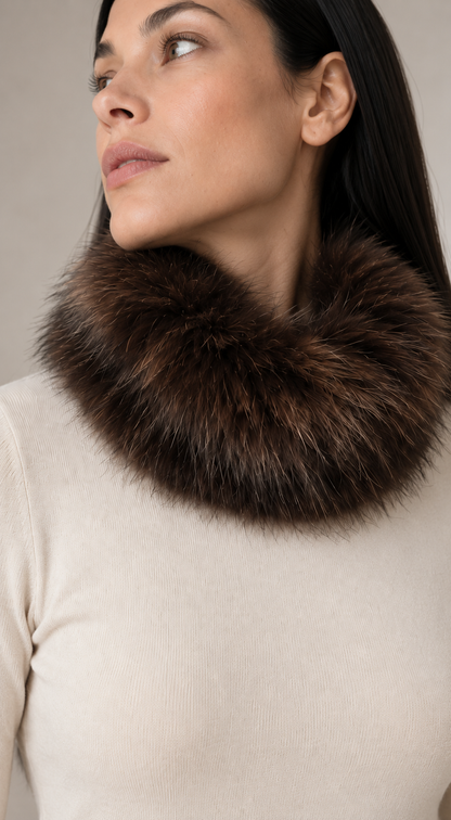 Cuello elástico marrón