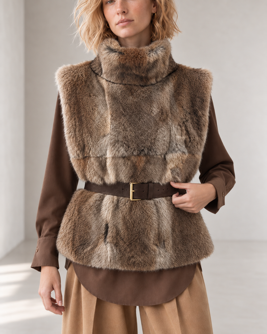 Carlo camel vest