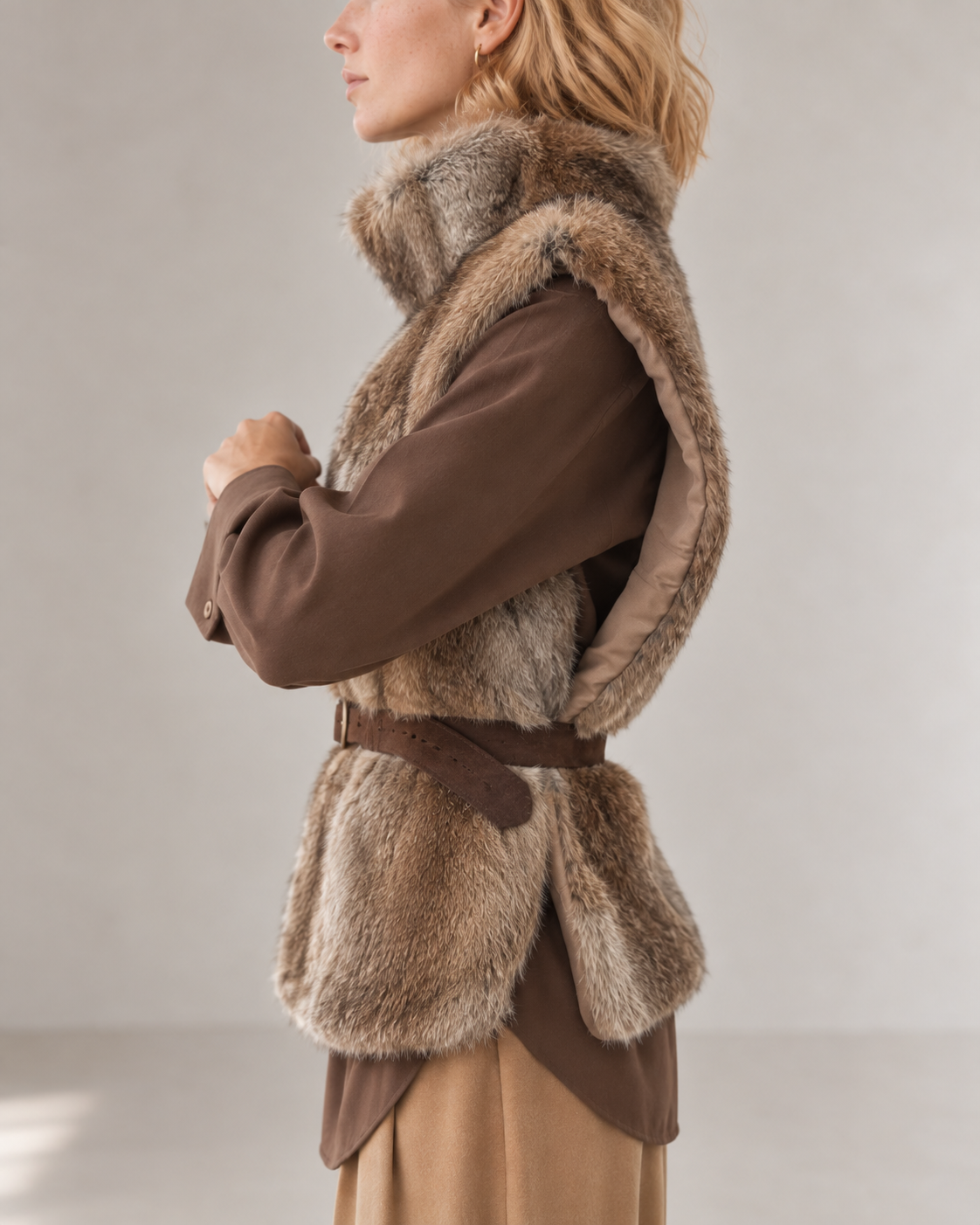 Carlo camel vest