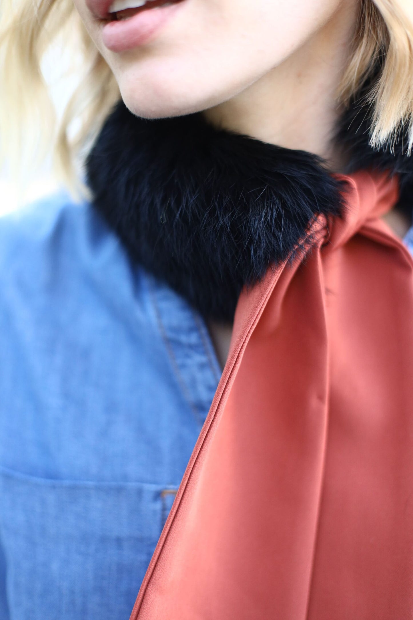 Cuello choker Negro lazo caldera