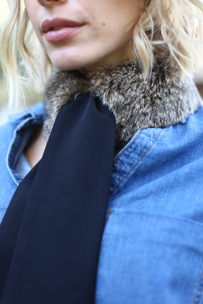 Cuello choker Natural lazo negro