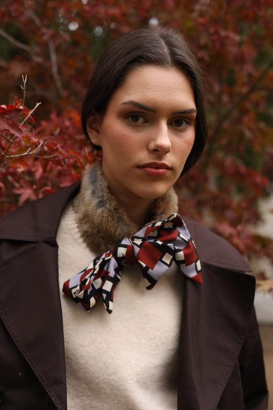 Cuello choker Natural lazo 70s
