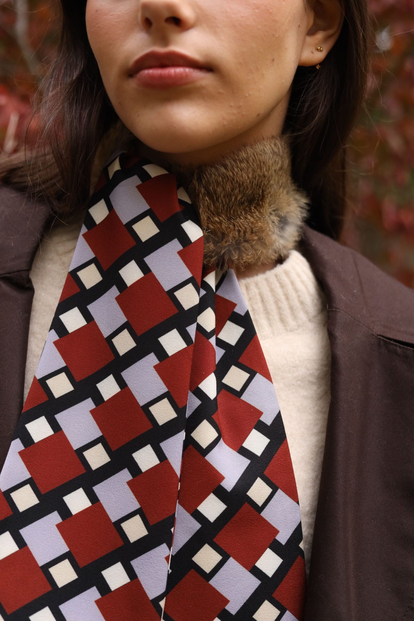 Cuello choker Natural lazo 70s