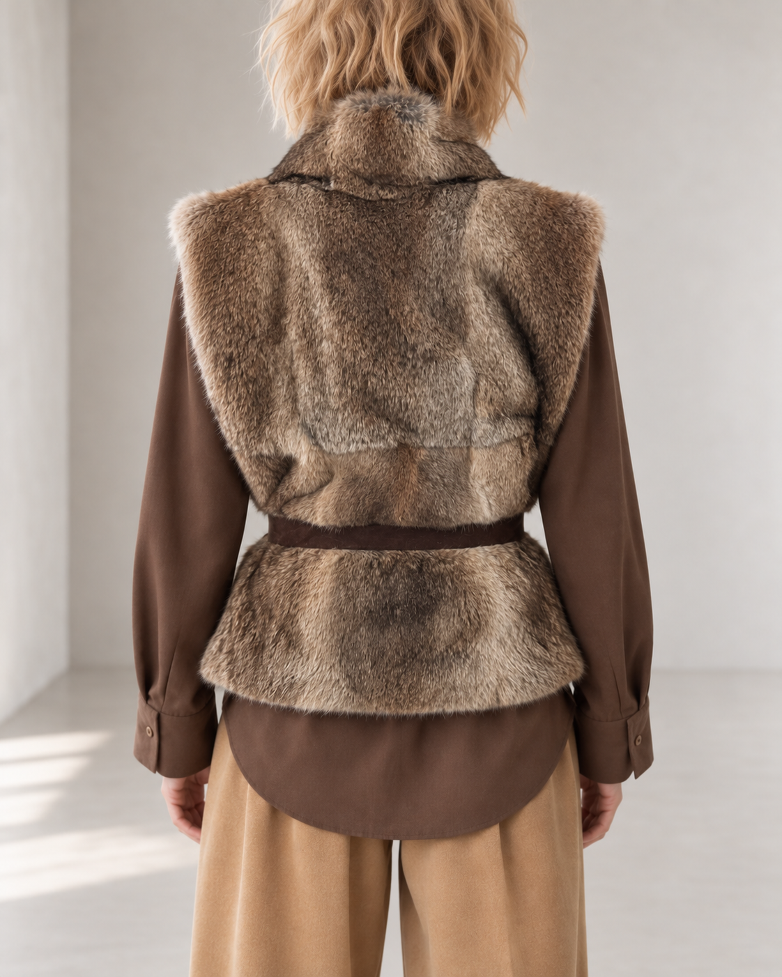 Carlo camel vest