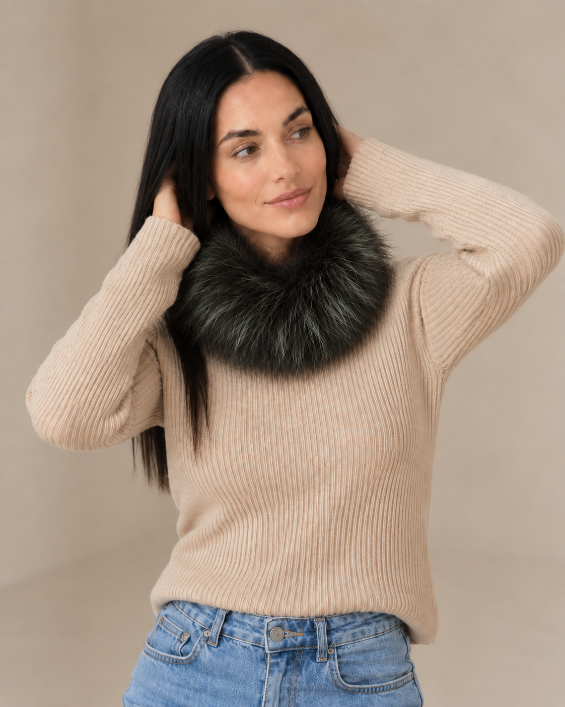 Ocean green elastic neck